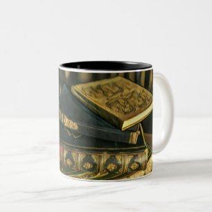 Book lover artwork Two-Tone coffee mug