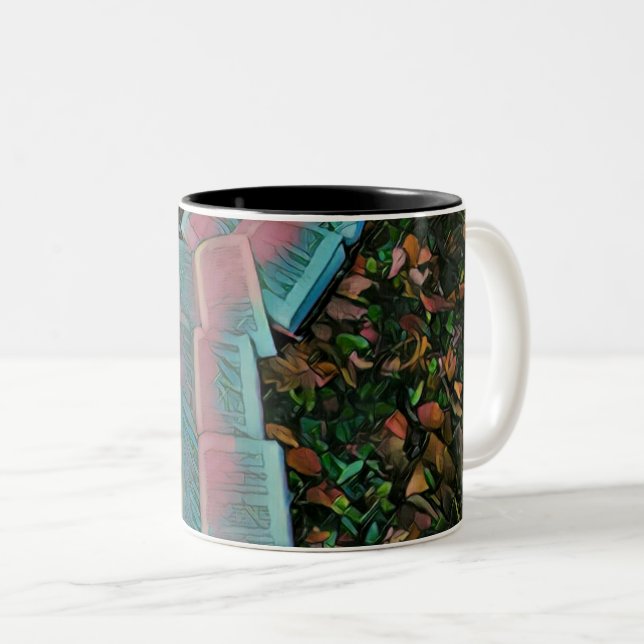 Book lover artwork Two-Tone coffee mug (Front Right)