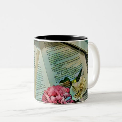Book lover artwork Two_Tone coffee mug