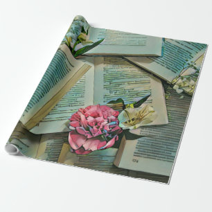 Book lover artwork wrapping paper