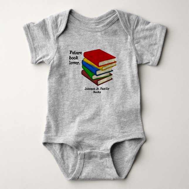 book lover baby one piece baby bodysuit (Front)