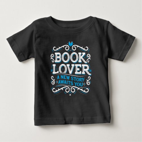 Book Lover Baby Top T_shirt  Black