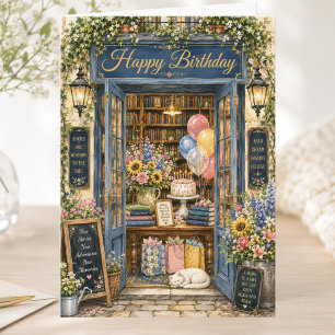Book Lover Birthday Summer Floral Birthday Card