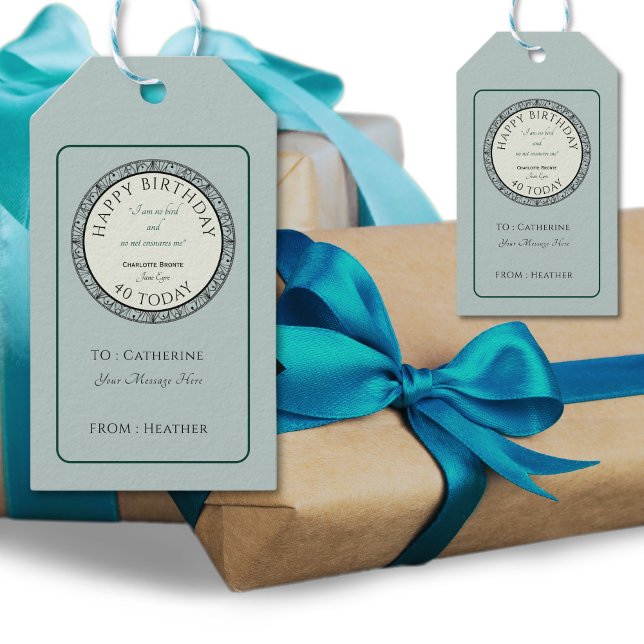 Book Lover Blue Personalized Gift Tag (Personalise your gifts with these beautiful gift tags in a traditional blue hue and a personal touch)