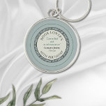 Book Lover Blue Personalized Keychain<br><div class="desc">Create a special birthday message with this keychain in a traditional blue hue featuring a quote from the famous Jane Eyre by Charlotte Bronte. Featuring original artwork from the creator of Useful & Beautiful, this classic design will add a touch of elegance to your gift. Just add the age for...</div>