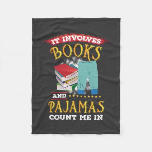 Book Lover _ Books And Pajamas Fleece Blanket