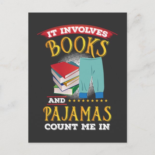 Book Lover - Books And Pajamas Postcard (Front)