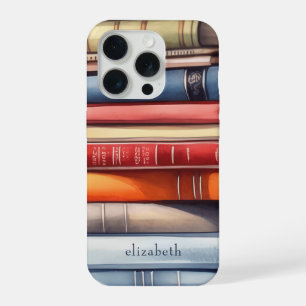 Book Lover Bookstack Personalized iPhone 15 Pro Case