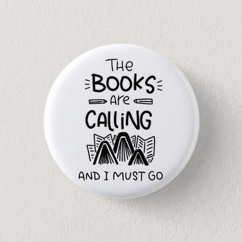 Book Lover Bookworm Librarian Button