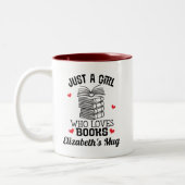 Book Lover Bookworm Reading Gift Two-Tone Coffee Mug (Left)