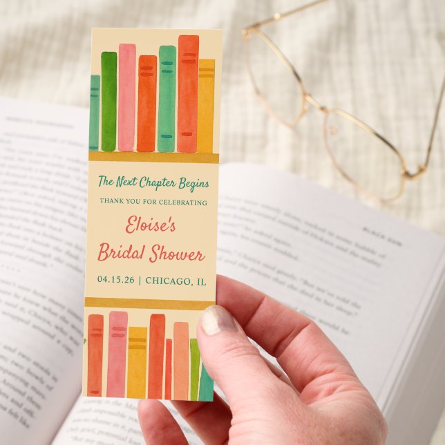 Book Lover Bridal Shower | Chic Fun "New Chapter"  Bookmarks (Hand)