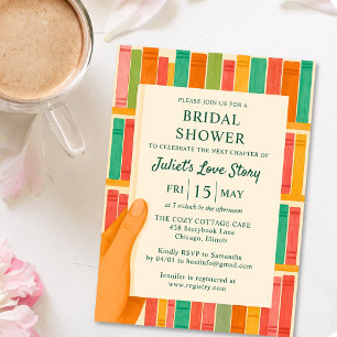Book Lover Bridal Shower   Chic Fun "New Chapter"  Invitation