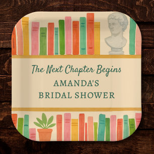 Book Lover Bridal Shower Chic Fun "New Chapter" Paper Plates