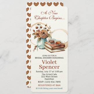 Book Lover Bridal Shower Invitation Bookmark Style