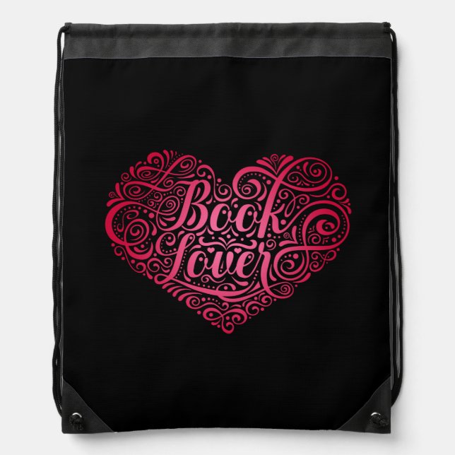 Book Lover Calligraphy Heart Crossbody Bag (Front)
