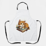 Book lover Cat fan bookworm Cats and Apron