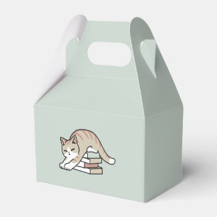 Book Lover Cat Illustration - Curled Up & Cozy Favor Boxes