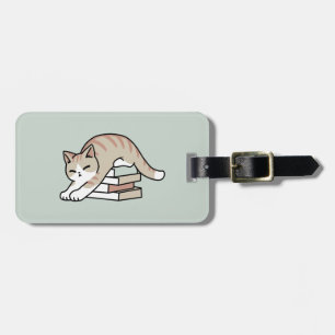 Book Lover Cat Illustration - Curled Up & Cozy Luggage Tag