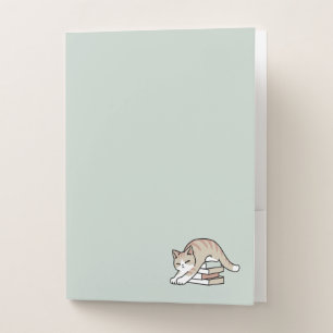Book Lover Cat Illustration - Curled Up & Cozy Pocket Folder