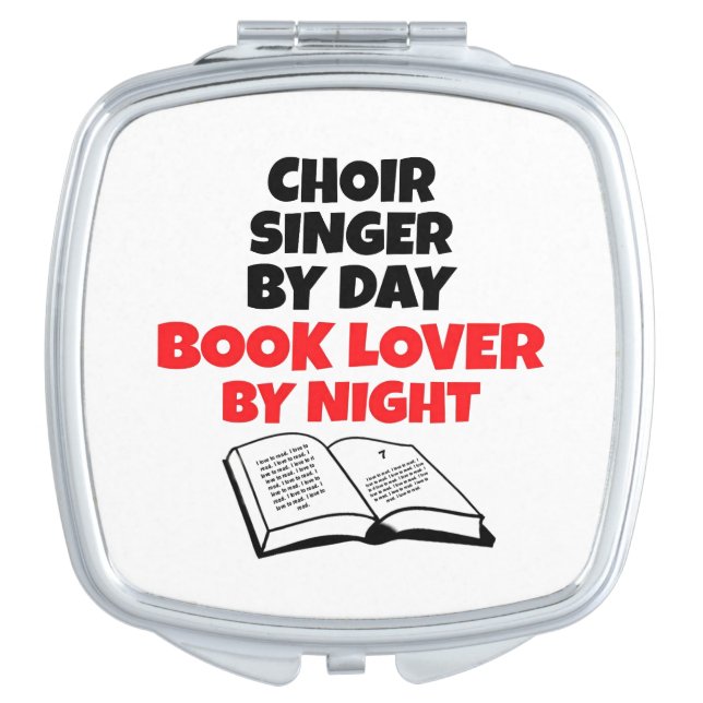 Book Lover Choir Singer Makeup Mirror (Front)