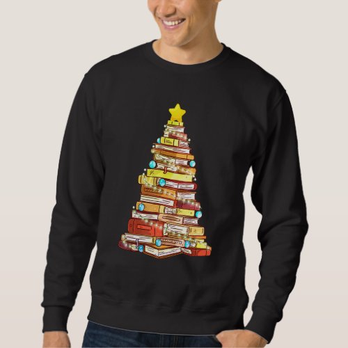Book Lover Christmas Tree Bookworm Librarian Merry Sweatshirt