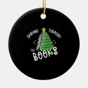 Book Lover Christmas Tree  Holiday Reading  Ceramic Ornament