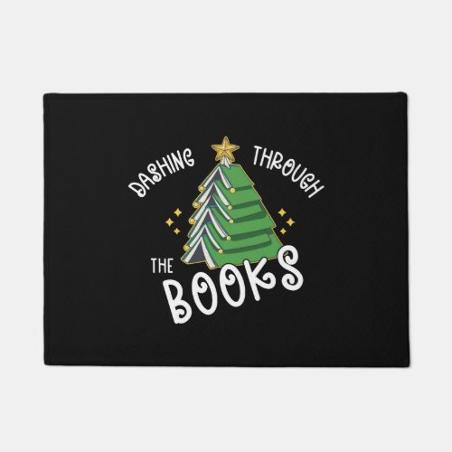 Book Lover Christmas Tree  Holiday Reading  Doormat