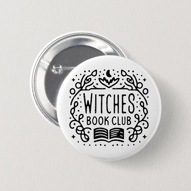 Book lover club witch academia aesthetic button (Front & Back)