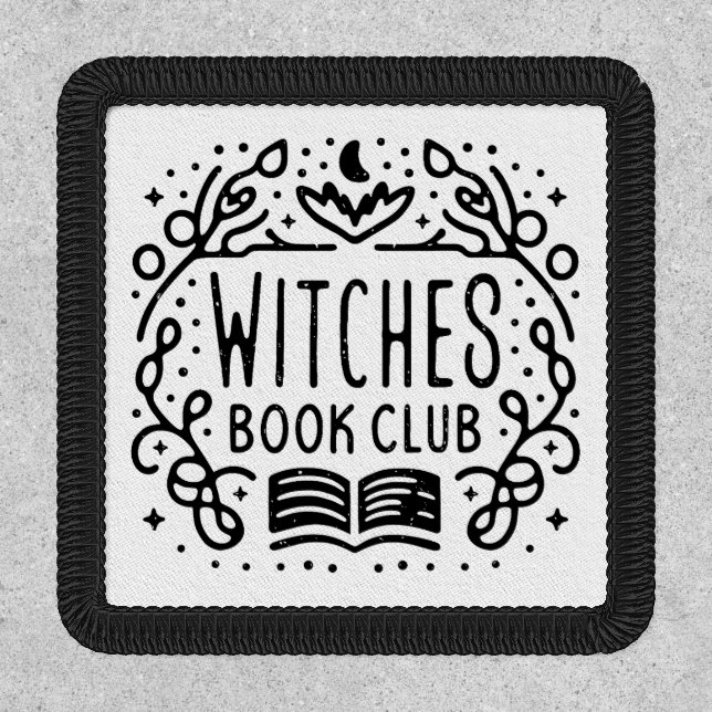 Book lover club witch aesthetic reading group patch (Front)