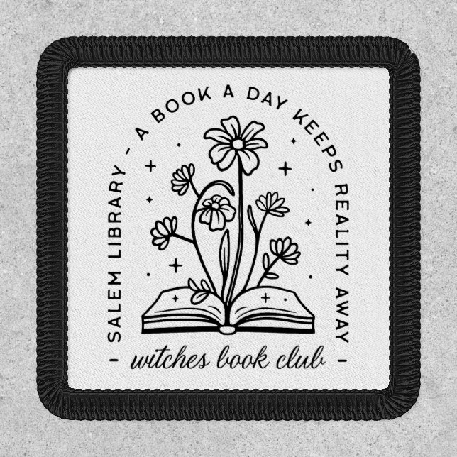 Book lover club witch girls fantasy reading group patch (Front)