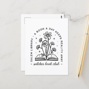 Book lover club witch girls reading squad postcard