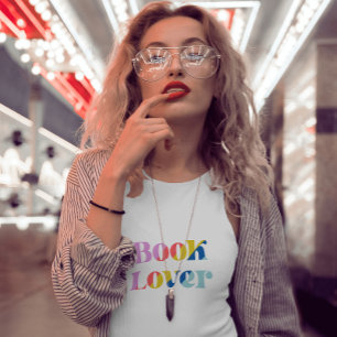 Book lover colorful retro typography trendy T-Shirt