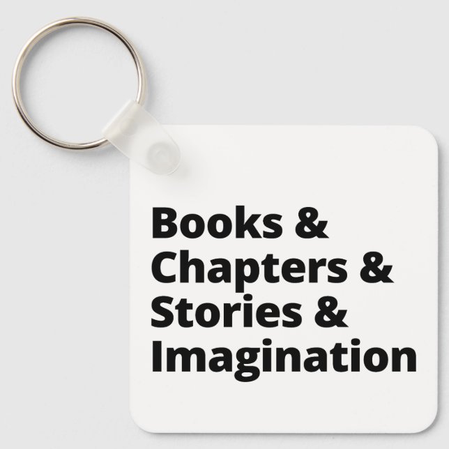 Book Lover Design Keychain (Front)