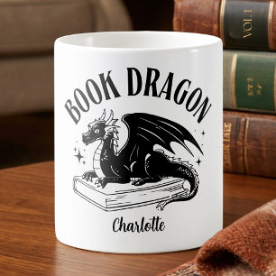 Book Lover Dragon Fantasy Reader Name Gift Coffee Mug
