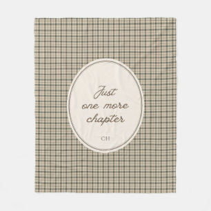Book Lover Elegant Script Gingham Monogram Gift Fleece Blanket