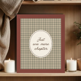 Book Lover Elegant Vintage Gingham Gift Poster
