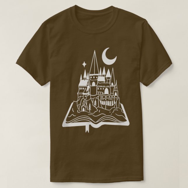Book Lover Fantasy Fairy Tales Castle Christmas Re T-Shirt (Design Front)