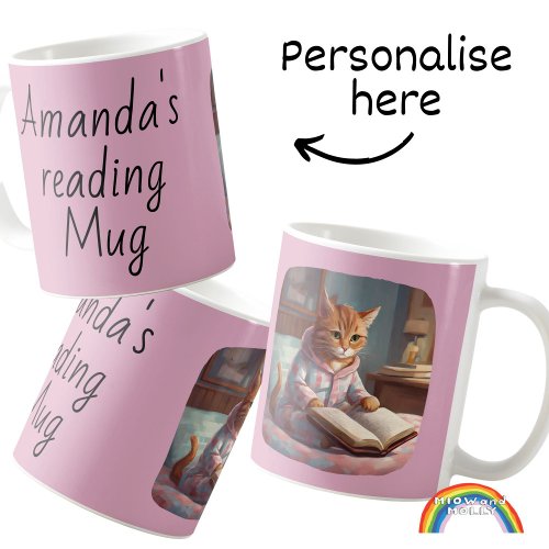Book lover friend gift booklovers cat coffee mug