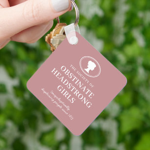 Book Lover Funny Literary Quote Pink Keychain