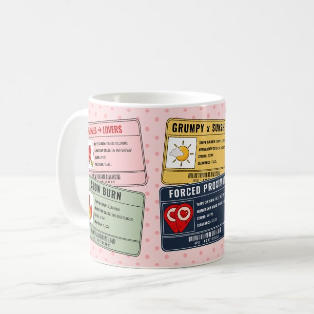 Book Lover Funny Reader Sayings Pink Coffee Mug (Front Left)