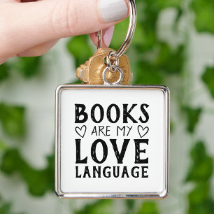Book Lover Funny Saying Black and White Keychain