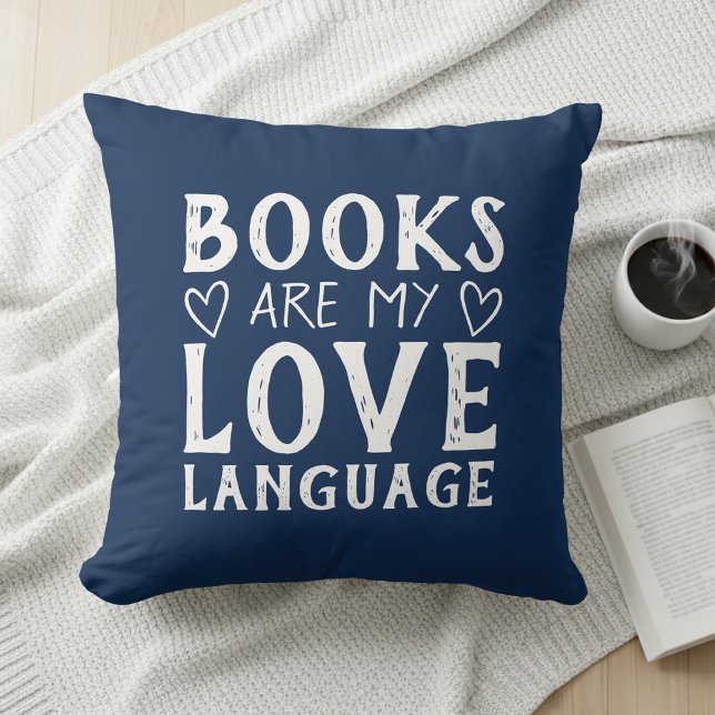 Book Lover Funny Saying Navy and White Typography Throw Pillow (Creator Uploaded)