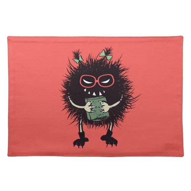 Book Lover Geeky Evil Creature Cloth Placemat (Front)