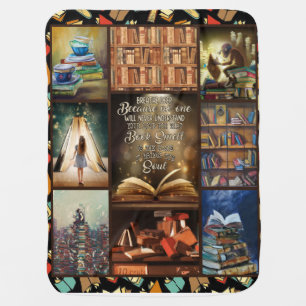 Book Lover Gift, Book Worm, I Love Reading Book Baby Blanket