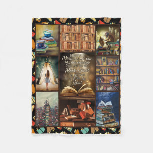 Book Lover Gift, Book Worm, I Love Reading Book Fleece Blanket