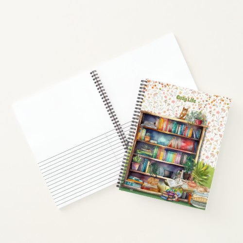 BOOK  LOVER GIFT CAT LOVERS HYGGE LIFE COZY ARTY