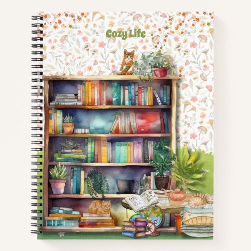 BOOK  LOVER GIFT CAT LOVERS HYGGE LIFE COZY ARTY