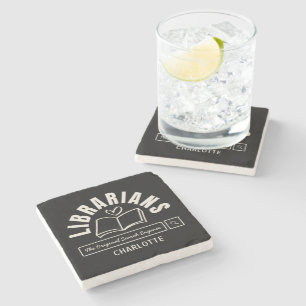 Book Lover Gift Funny Librarian Humor Stone Coaster