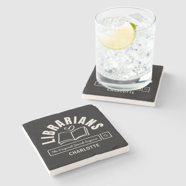 Book Lover Gift Funny Librarian Humor  Stone Coaster (Side)