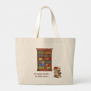 Book Lover Gift Jumbo Canvas Book Bag Tote